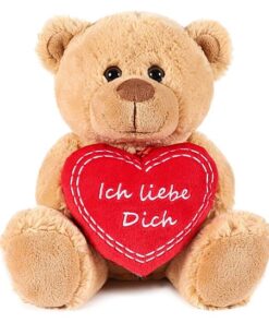 BRUBAKER Teddy Plüschbär mit Herz Ich Liebe Dich 25 cm Braun