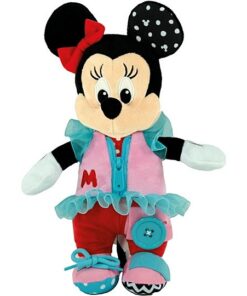 Montessori Disney Baby Minnie Dress me up mit Reißverschlüssen, Knöpfen, Raschelelementen 30 cm