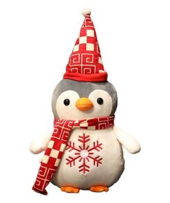 EXQULEG Pinguin, Süße Pinguin Kuscheltier, Schneemann Weihnachten Pinguin Schneemann,25cm