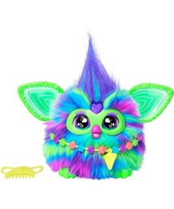 Furby Galaxy, leuchtet im Dunkeln, interaktives Plüschspielzeug Silber/Blau/Lila Deutsch 15 cm