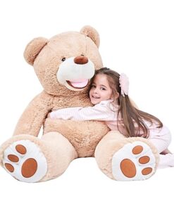 IKASA Giant Teddybär mit großen Fußabdrücken 100 cm beige