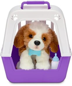 Little Live Pets My Really Real Puppy – Patches; Interaktiver Welpe; 60+ Geräusche/Reaktionen; realistisches Aussehen; 1 aus 72 Varianten; Spielset mit Transportbox; Batterien enthalten; ab 5 Jahren