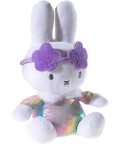 MIFFY Plüschfigur Hase mit lila Schlafmaske 25 cm