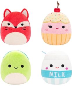Micromallows 4 superweiche 6,5 cm Mini-Squishmallows SQMM0007 Fifi, Henry, Melly & Clara