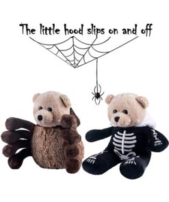My OLi Halloween Kuscheltier das im Dunkeln leuchtet Teddybär Plüsch Spinne 23 cm