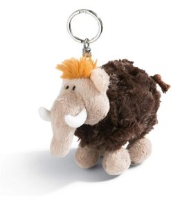 NICI 45305 Schlüsselanhänger Plüschtier Mammut 10 cm – Stone Age Friends, Braun Grau