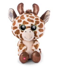 NICI 46948 Original – Glubschis Halla 25 cm – Kuscheltier Giraffe mit großen Augen – Flauschiges Plüschtier mit Glitzeraugen – Schmusetier für Kuscheltierliebhaber, beige braun,