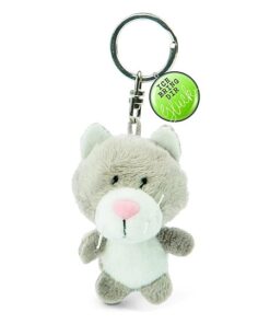 NICI 47529 Schlüsselanhänger graue Katze Plüsch 7cm Ich Bring dir Glück