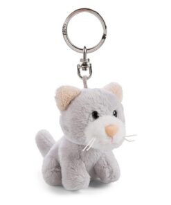 NICI 48126 Schlüsselanhänger Katze Kleiner Glücksbringer 6cm in Geschenkbox, GRAU