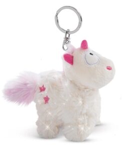 NICI 48160 Schlüsselanhänger Einhorn Theodor im Schneeanzug 10cm Green, WEIß