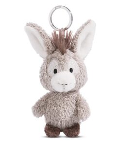 NICI 49030 Schlüsselanhänger Esel Donkeylee 10cm grau-Nachhaltiger Begleiter Kuscheltieranhänger mit Schlüsselring für Schlüsselband, Schlüsselbund & Schlüsselhalter