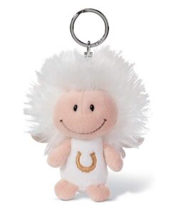 NICI Schlüsselanhänger Schutzengel mit Hufeisen und Glitzerflügeln 7 cm – Glücksbringer Engel I Schlüsselanhänger für Schlüsselband, Schlüsselbund & Schlüsselkette – 46120