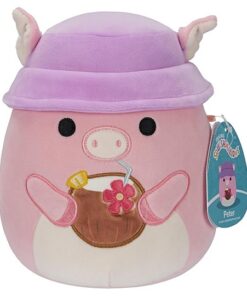 Squishmallows Peter das rosa Schwein mit Fischerhut 19 cm SQCR05382 Offizielles Kuscheltier
