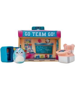 Squishville SQM0325 Schule, superweiches Spielset mit 5cm Mini-Squishmallows Plüschfigur und Zubehör