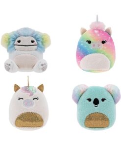 Squishville SQM0468-4er Pack Jubel Squad, superweiche Mini-Squishmallows, 5cm Plüschfiguren