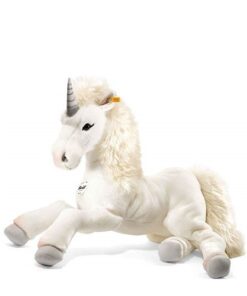 Steiff 015090 Starly Schlenker Einhorn 70cm, Weiss liegend