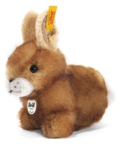 Steiff 080081 14 braun gespitzt sitzend Hoppel Hase, 14 cm