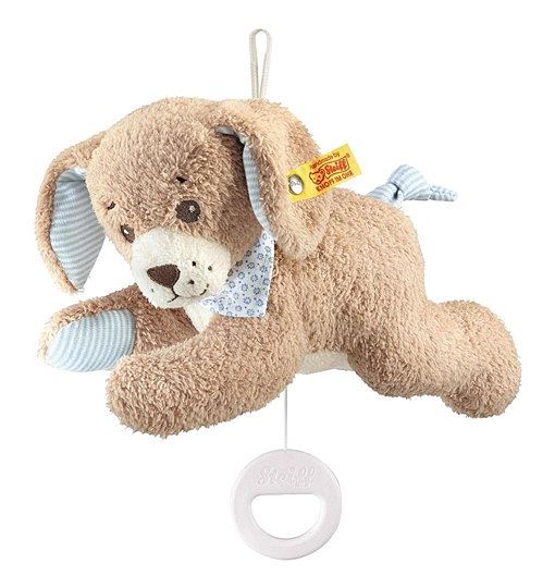 Steiff 239700 Gute-Nacht-Hund Spieluhr Plüschtier, Mehrfarbig, Medium, 22 cm
