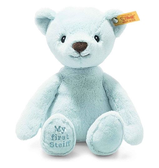 Steiff 242144 Soft Cuddly Friends My First Teddybär - 26 cm - Kuscheltier für Babys - hellblau 242144 blau