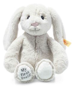 Steiff 242342 Soft Cuddly Friends My First Hoppie Hase - 26 cm - Kuscheltier für Babys - Creme, weiß