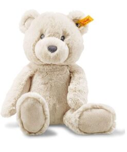 Steiff Bearzy Teddybär beige 28 cm, Stofftier Teddy, Kuscheltier Bär aus Plüsch, zum Kuscheln und Spielen für Babys & Kinder, Soft Cuddly Friends, Plüschtier für babysanfte Haut, waschmar