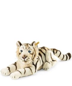 Steiff Bharat Tiger - 43 cm - Plüschtiger liegend weiß 066153