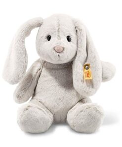 Steiff Hoppie Hase 28 cm hellgrau, Plüschtier Hase mit Schlappohren, Soft Cuddly Friends 80470
