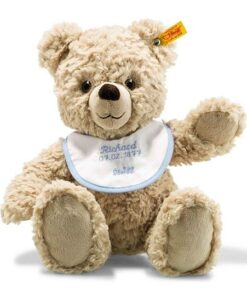 Steiff Kuscheltier Teddybär zur Geburt, Süßes Stofftier, Jungen, Mädchen & Babys ab 0 Monaten, Plüschtier, Lätzchen zum Besticken, 30 cm klein, 241215