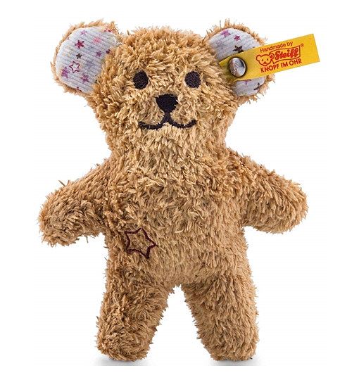 Steiff Mini Knister-Teddybär mit Rassel - 11 cm - Teddybär mit Rassel - Kuscheltier für Babys - weich & waschbar - braun 240669