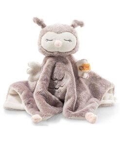Steiff Ollie Eule Schmusetuch - 26 cm - Kuscheltier für Babys - Soft Cuddly Friends - weich & waschbar - rosebraun creme 241857