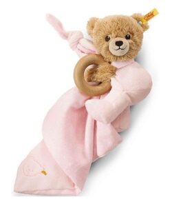 Steiff Schlaf-gut-Bär 3 in 1 mit Rassel - 16 cm - Schlaf-gut-Bär mit Rassel - rosa 240119