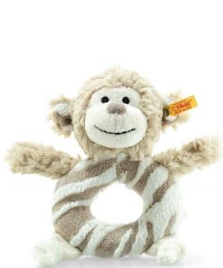 Steiff Soft Cuddly Friends Bingo Affe Greifring mit Rassel - 14 cm - hellbraun creme 241871