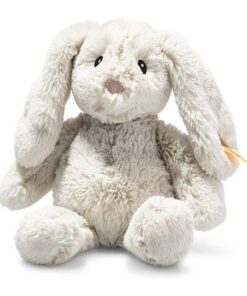 Steiff Soft Cuddly Friends Hoppie Hase-20 cm-Kuscheltier für Babys – kuschelig & weich-waschbar-hellgrau 242243