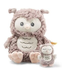 Steiff Spieluhr Eule Ollie, Süßes Stofftier, Jungen, Mädchen & Babys ab 0 Monaten, Soft Cuddly Friends, Plüschtier 21 cm, Beige, 241840