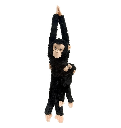 Wild Republic 14482 Republic 15265 - Plüschtier - Hanging Monkey - Schimpanse, Mama mit Baby, 51 cm