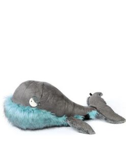 sigikid 39753 Wal Deep Diver,BeastsTown Hellblau Grau Wal, 43x19x21 cm